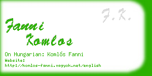 fanni komlos business card