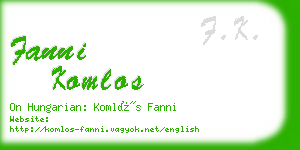 fanni komlos business card